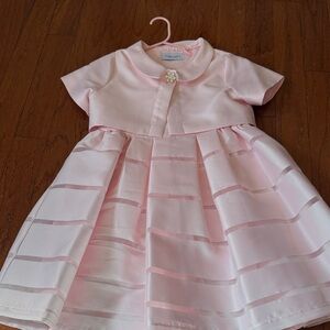 Mama Luma Pink Dress with Floral Brooch